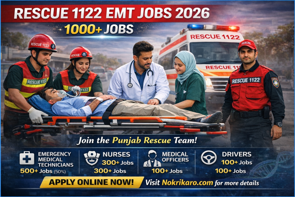 Rescue 1122 EMT Jobs 2026 Online Apply – Punjab Govt Emergency Medical Technician | 1000+ Vacancies