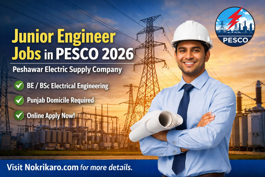 PESCO Junior Engineer Recruitments 2026 – Peshawar Electric Supply Company Online Apply | Best Hiring Opportunities