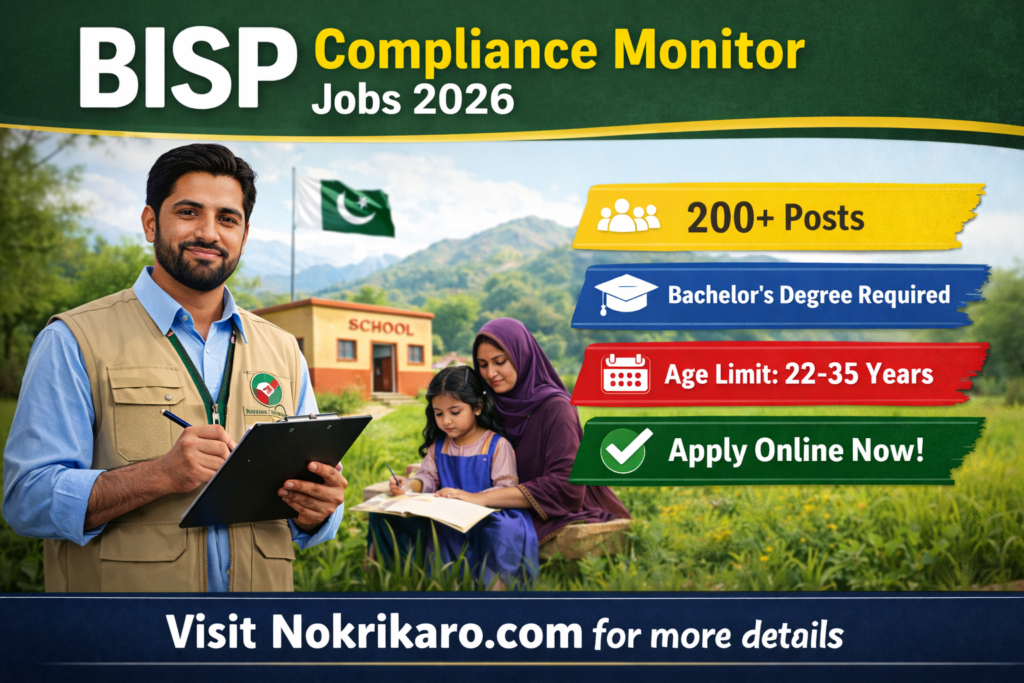 Compliance Monitor Jobs in BISP 2026 Online Apply | Latest Benazir Income Support Program Vacancies